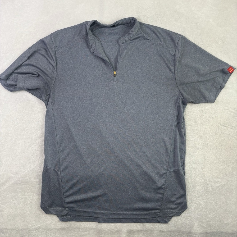 Mcdonald's Blue Short Sleeve 1/4 Zip Employee Uniform Shirt Men's Large
